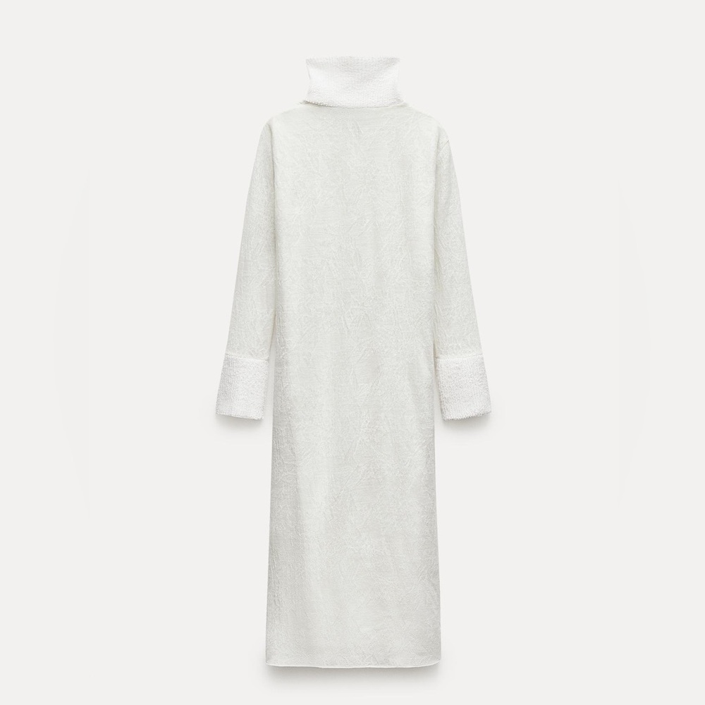 Zara white high neck long sleeve dress - Picture 6 of 11